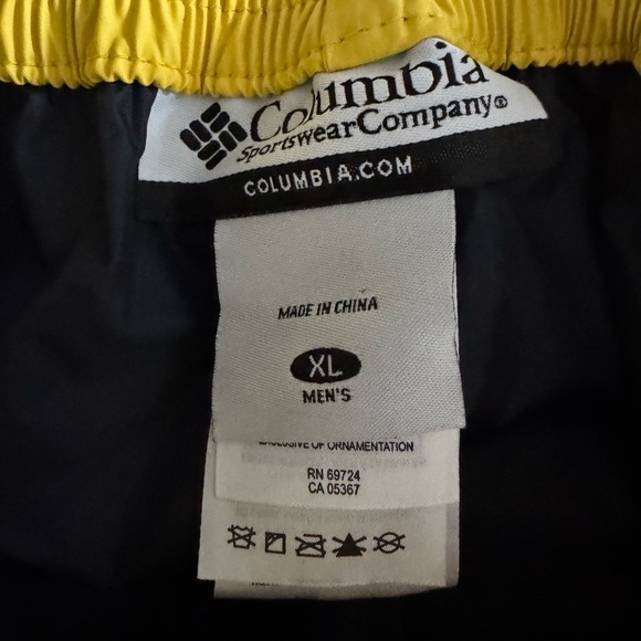 New Columbia Waterproof Nylon Shell Rain Pants Outdoor Fishing Camping Yellow XL - Picture 4 of 9
